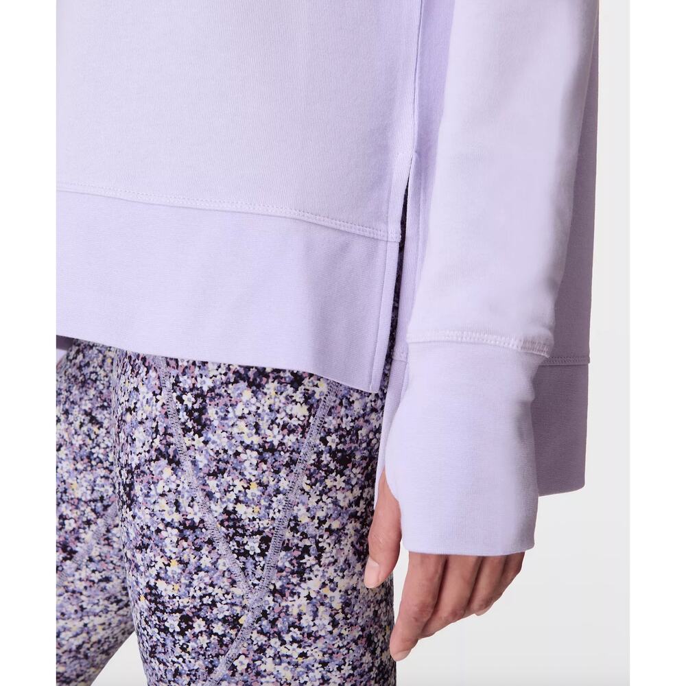 Sweaty Betty Pastel Lavender After Class Longline Sweatshirt Organic Cotton Sz M - Picture 5 of 11